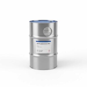 Diethylene Glycol (DEG) in an industrial drum, clear colorless liquid