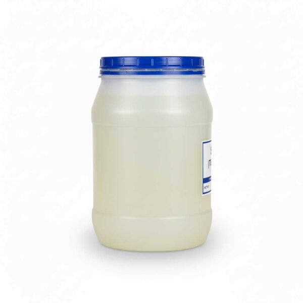 Side-view-of-a-barrel-of-Texapon-Liquid-(SLES),-showing-the-volume-and-the-product-label,-white-background-with-soft-shadow