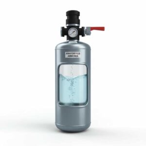 High-pressure cylinder containing anhydrous ammonia