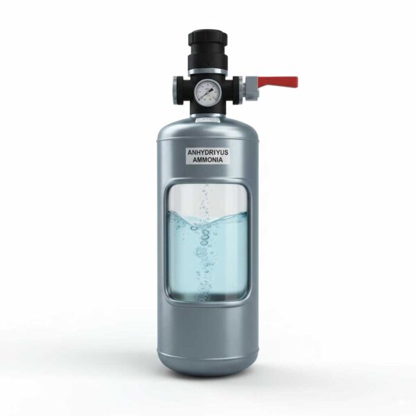 High-pressure cylinder containing anhydrous ammonia