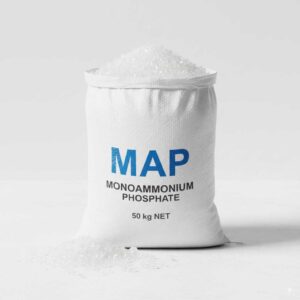 White crystalline Mono Ammonium Phosphate in a 50 kg bag
