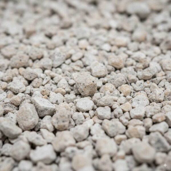 Close-up of white to light gray DAP crystal texture